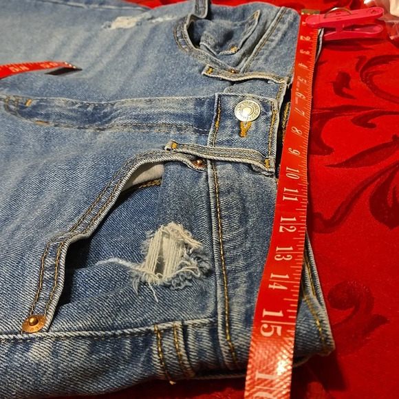 VTG Denizen from Levis Hi-rise Shorts Distressed Raw Hem 30 inch Waist (size 10) - Picture 8 of 15